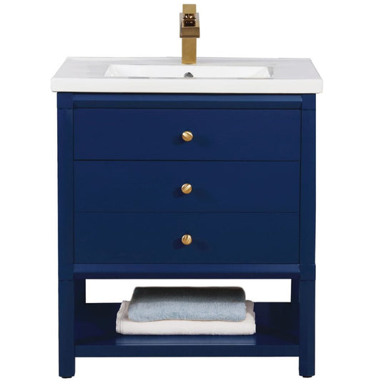 Logan Transitional Blue 30" Single Sink Vanity | S07-30-BLU