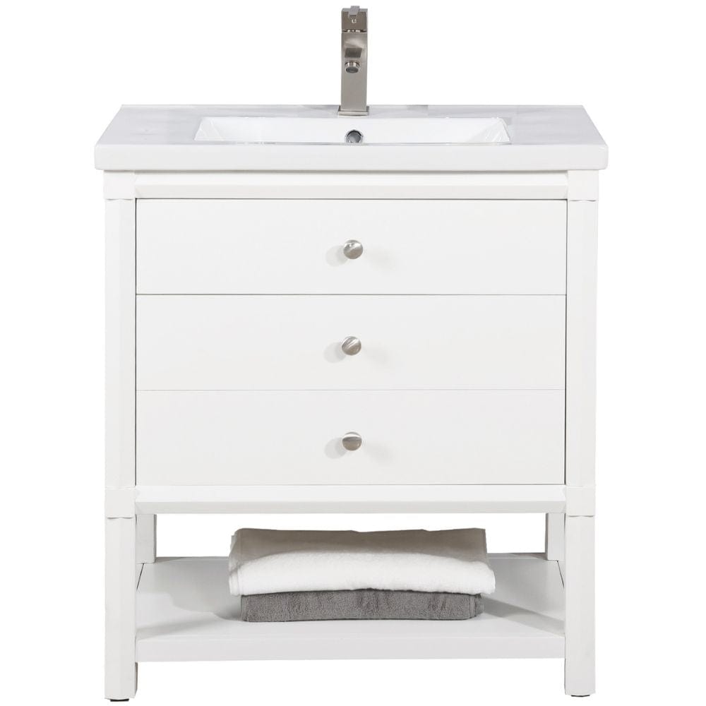 Logan 30" Single Sink Vanity In White By Design Element | S07-30-WT