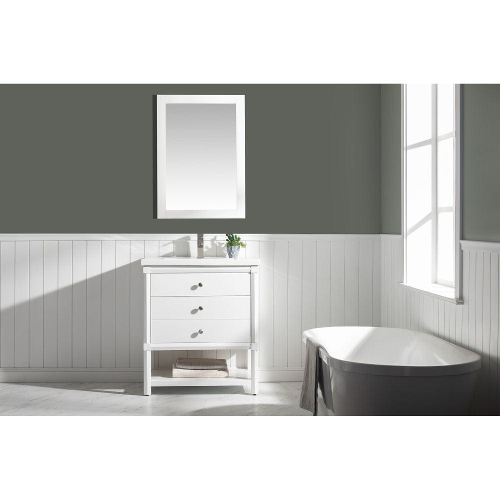 Logan Transitional White 30" Single Sink Vanity | S07-30-WT