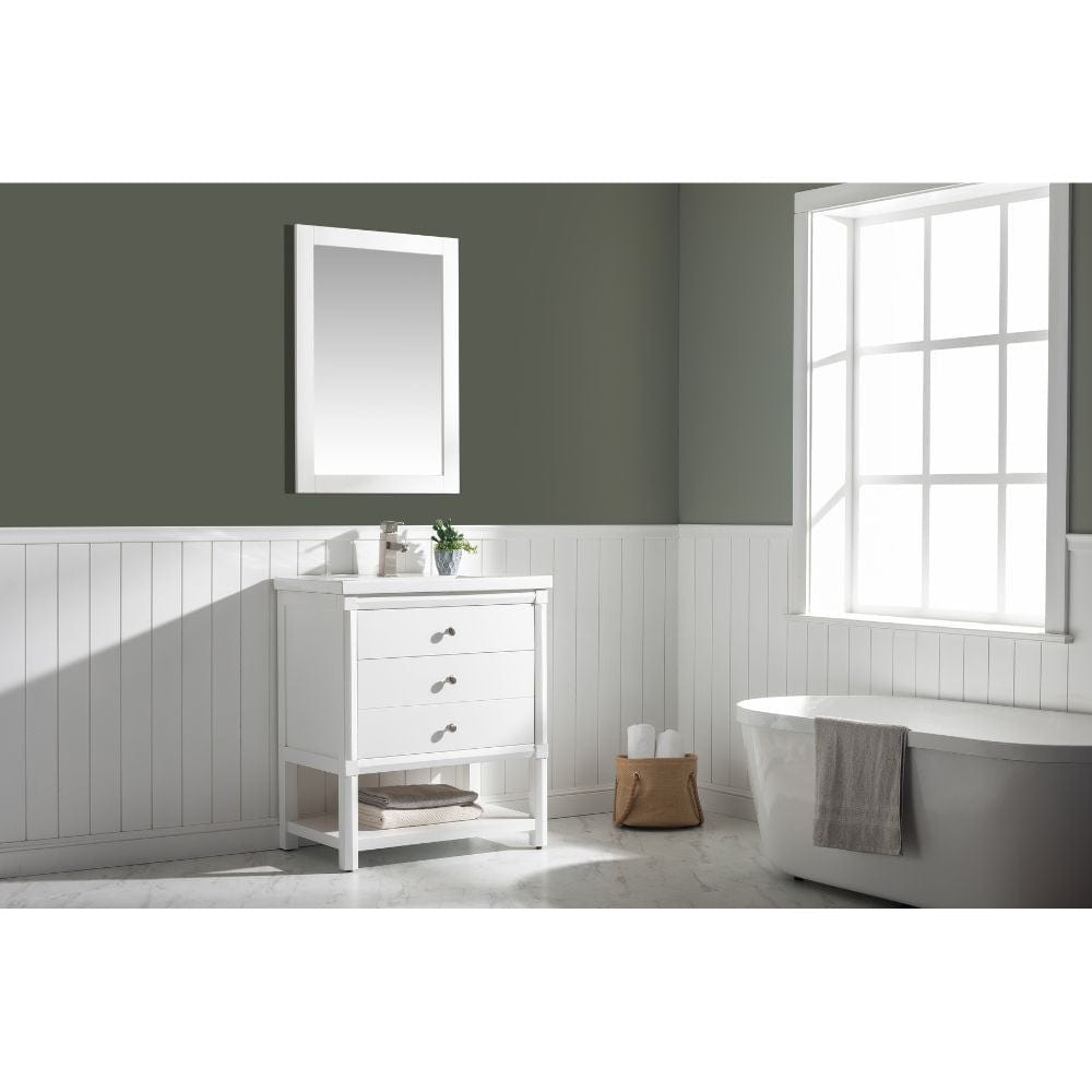 Logan Transitional White 30" Single Sink Vanity | S07-30-WT