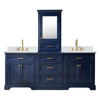 Milano Transitional Blue 96" Double Sink Bathroom Vanity Modular Set | ML-96MC-BLU