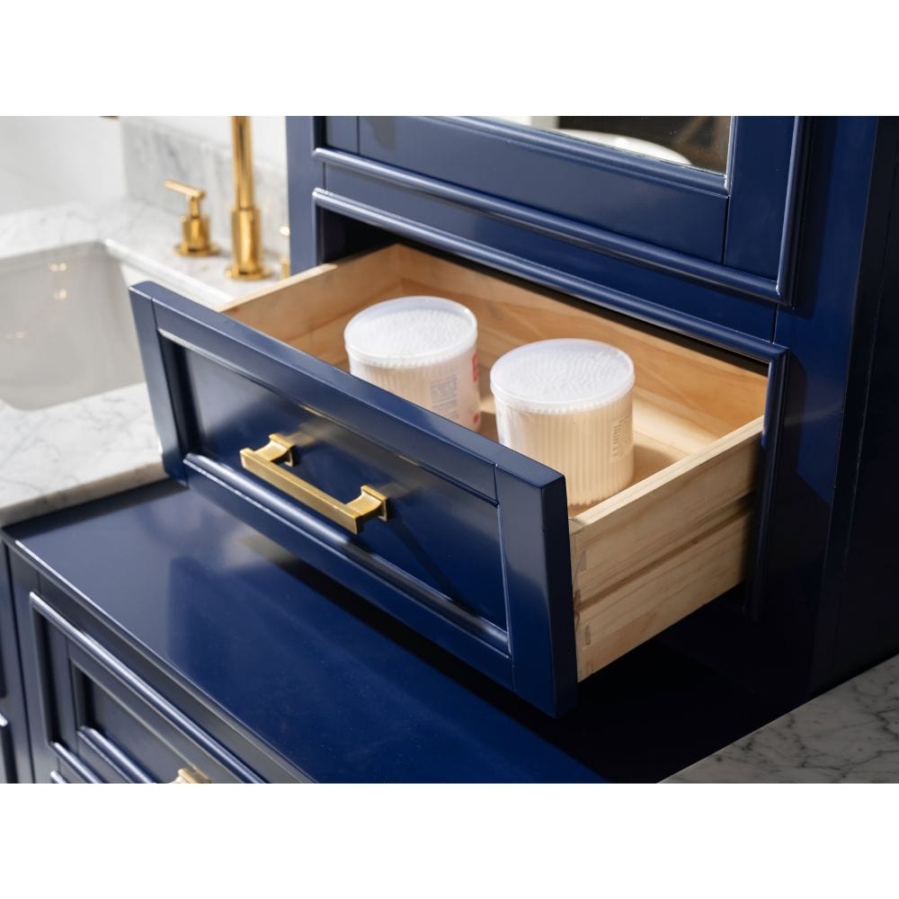 Milano Transitional Blue 96" Double Sink Bathroom Vanity Modular Set | ML-96MC-BLU