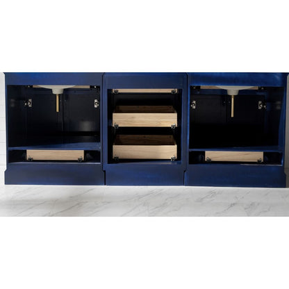 Milano Transitional Blue 96" Double Sink Bathroom Vanity Modular Set | ML-96MC-BLU