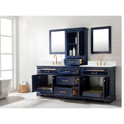 Milano Transitional Blue 96" Double Sink Bathroom Vanity Modular Set | ML-96MC-BLU