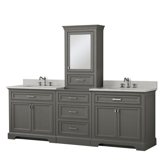 Milano Transitional Gray 96" Double Sink Bathroom Vanity Modular Set | ML-96MC-GY