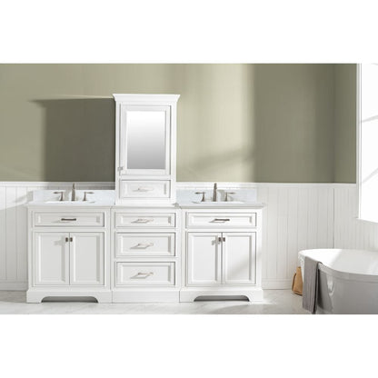 Milano Transitional White 84" Double Sink Bathroom Vanity Modular Set | ML-84MC-WT