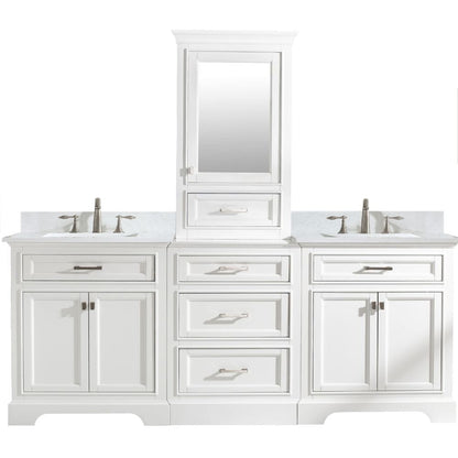 Milano Transitional White 84" Double Sink Bathroom Vanity Modular Set | ML-84MC-WT