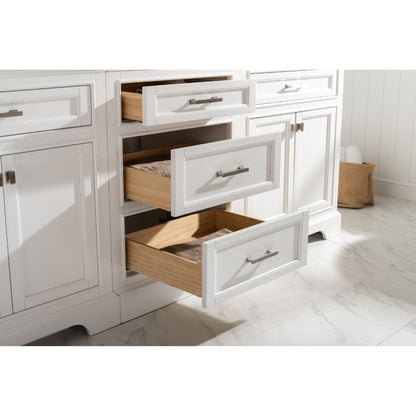 Milano Transitional White 84" Double Sink Bathroom Vanity Modular Set | ML-84MC-WT