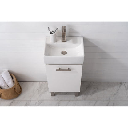 Stella Modern White 16.5" Single Sink Vanity | S03-17-WT