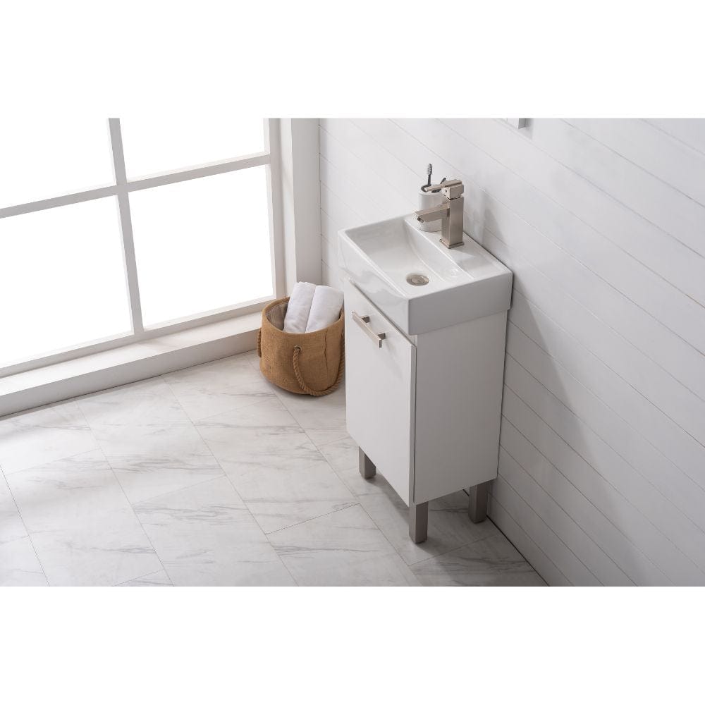 Stella Modern White 16.5" Single Sink Vanity | S03-17-WT