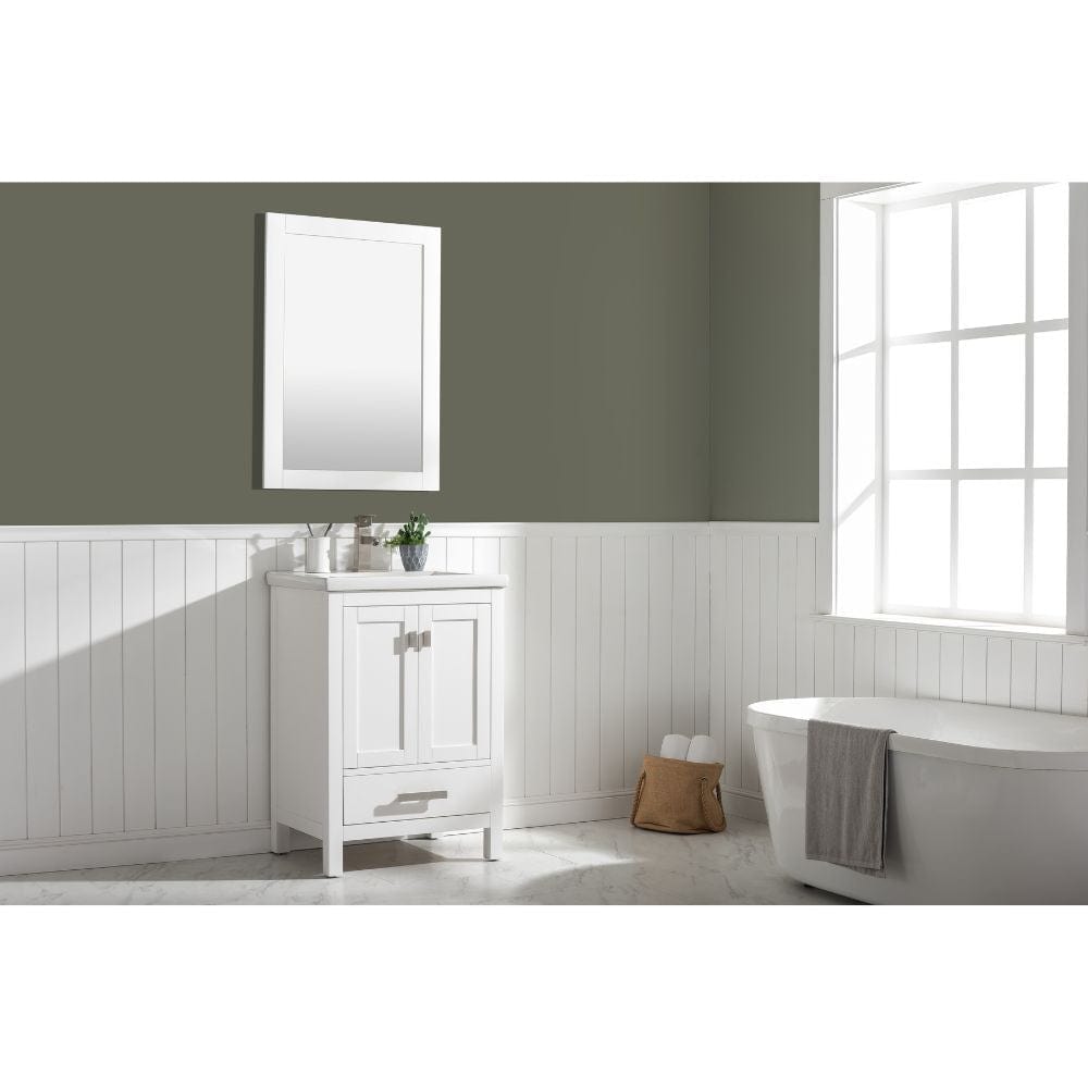 Valentino Modern White 24" Single Sink Vanity | V01-24-WT