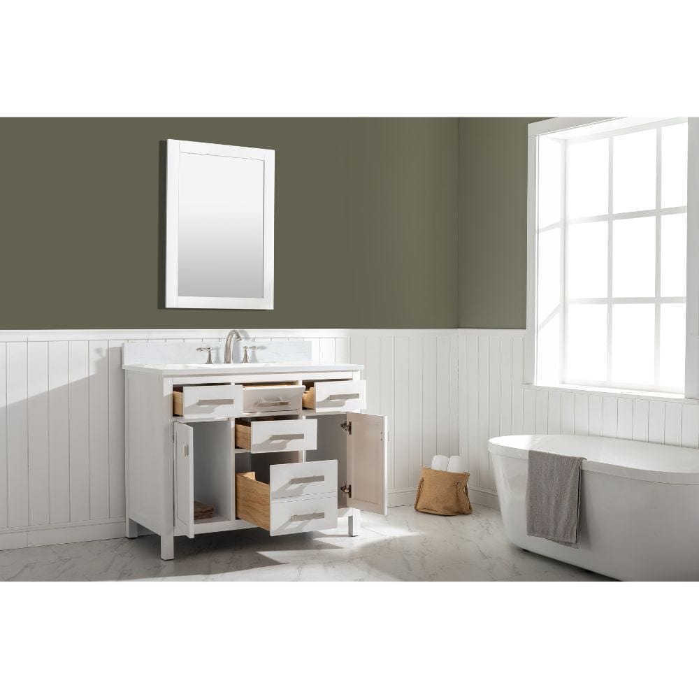 Valentino Modern White 42" Single Sink Vanity | V01-42-WT