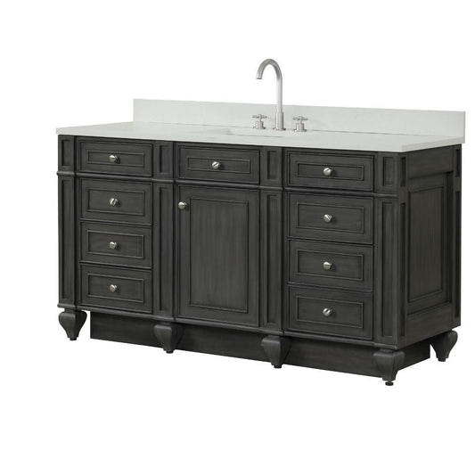 Winston Traditional Gray 60" Single Vanity | WN-60S-GY