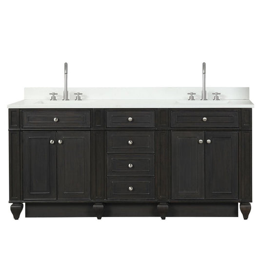 Winston Traditional Walnut 72" Double Vanity | WN-72-BR