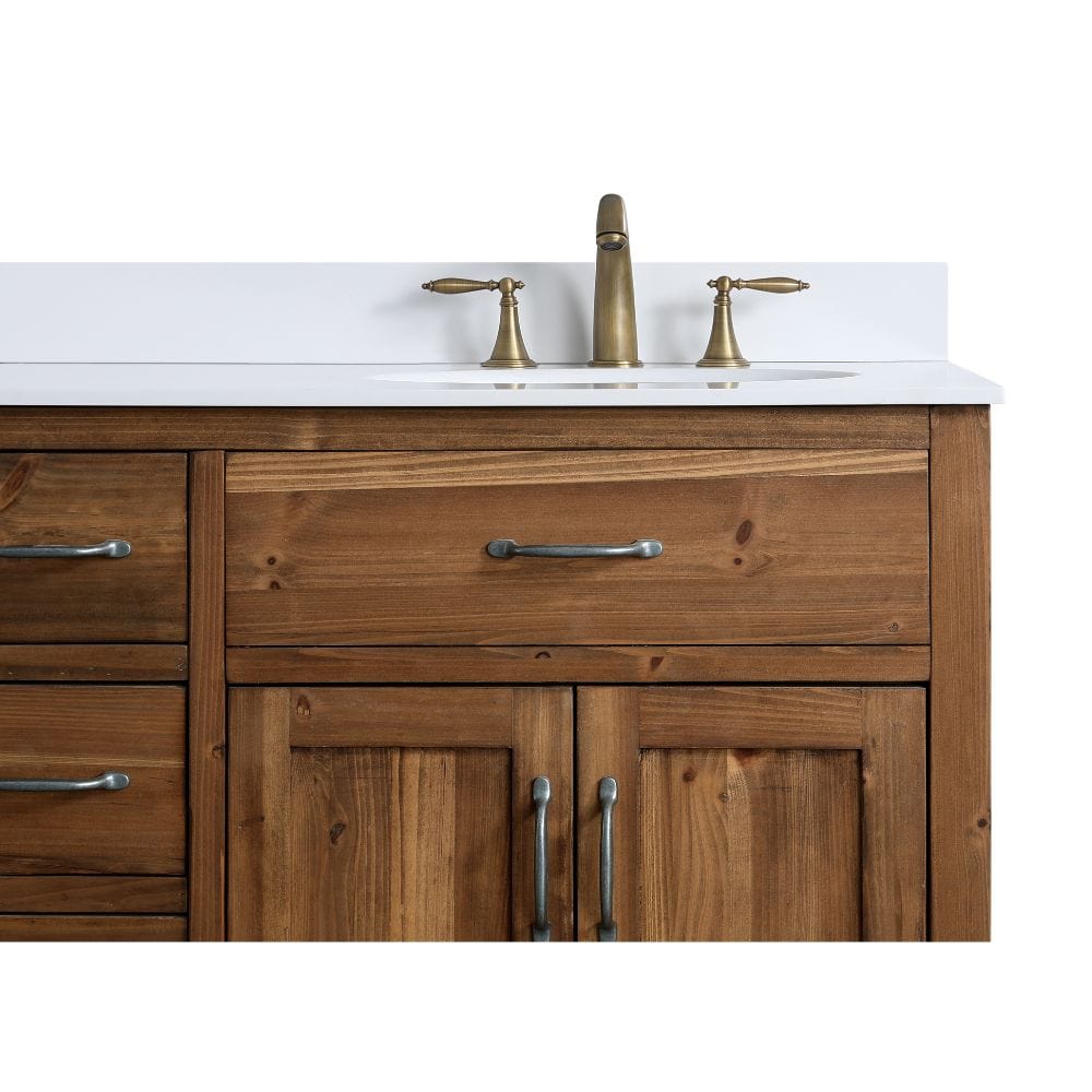 Design Element Bryson Transitional 60" Vanity Base Only in Walnut | DEC4002-C-CB