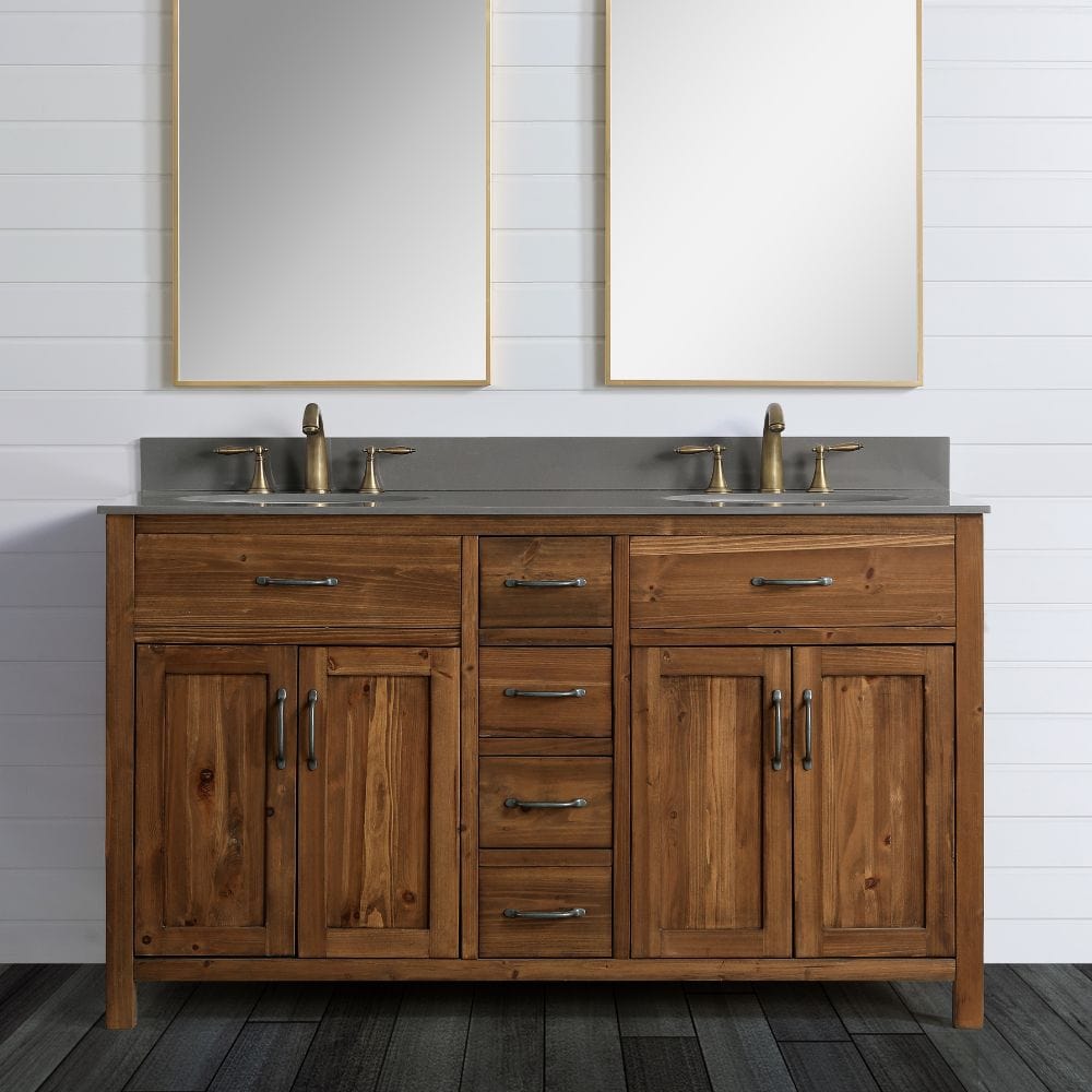 Design Element Bryson Transitional 60" Vanity Base Only in Walnut | DEC4002-C-CB