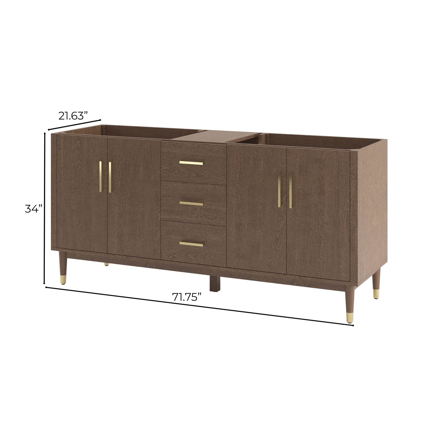 Fresca Sawyer 72" Freestanding Bathroom Cabinet in Mocha Birch