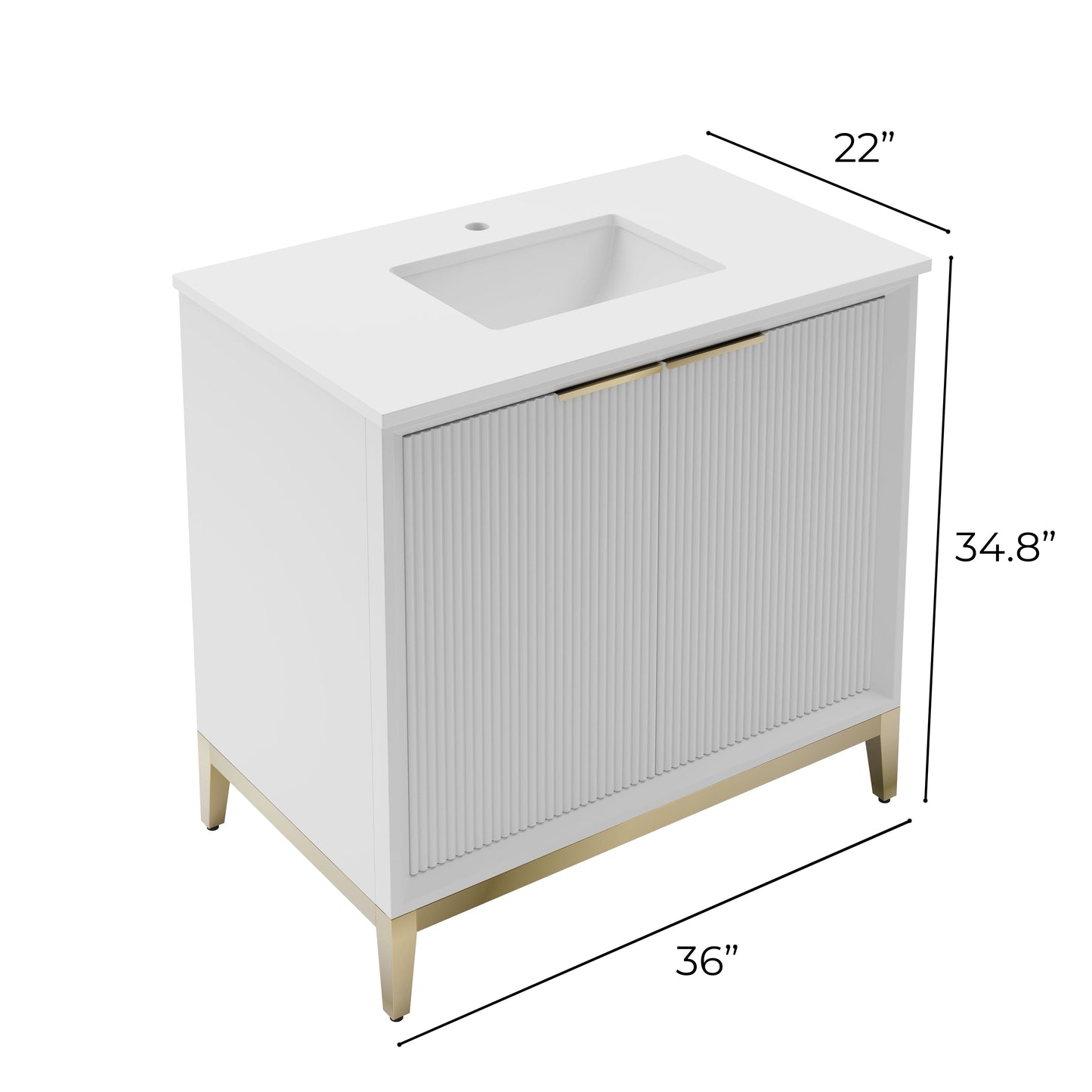 Fresca Wellington 36" Freestanding Bathroom Vanity Set in White