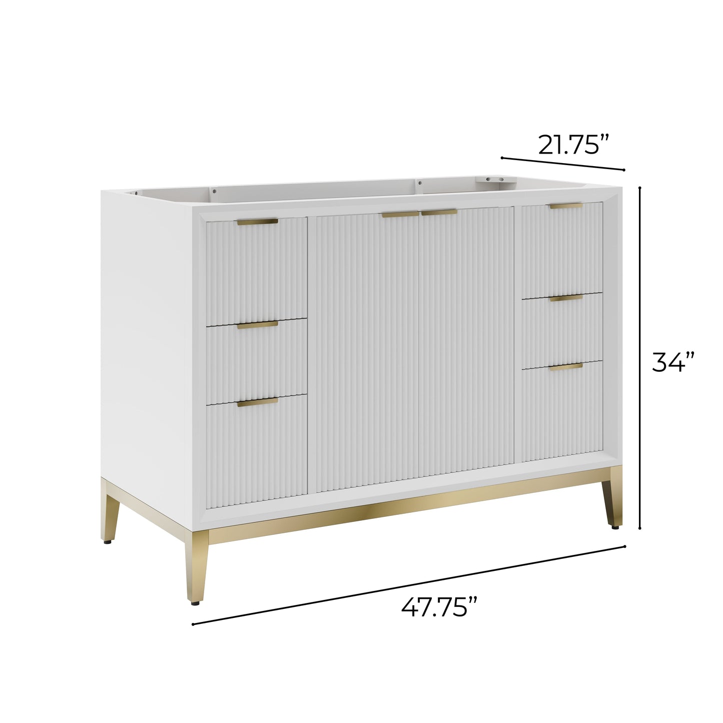 Fresca Wellington 48" Freestanding Bathroom Cabinet in White