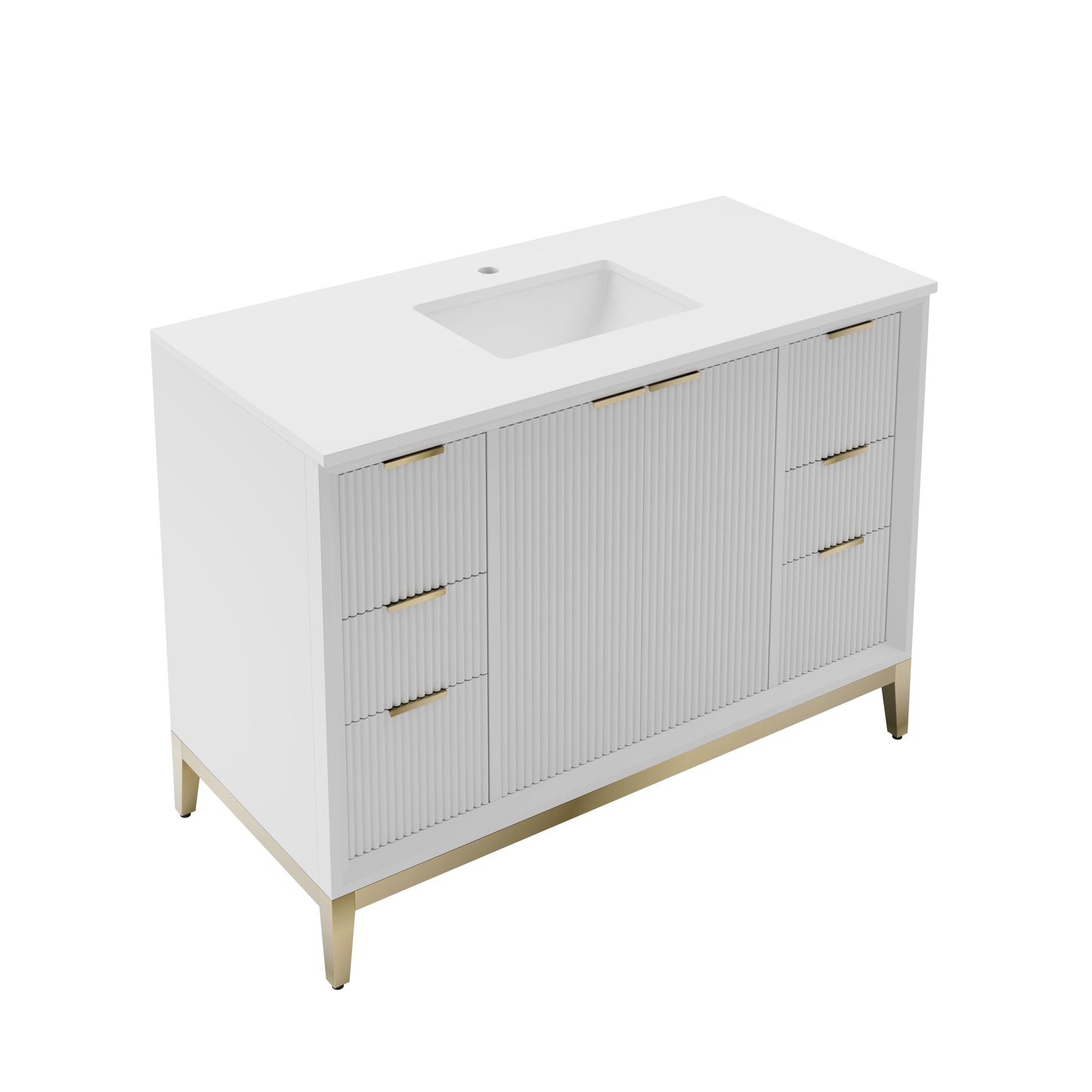 Fresca Wellington 48" Freestanding Bathroom Vanity Set in White