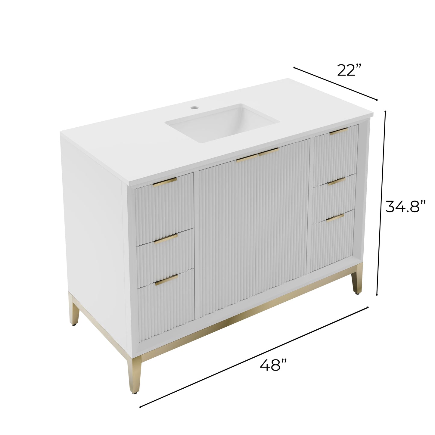 Fresca Wellington 48" Freestanding Bathroom Vanity Set in White