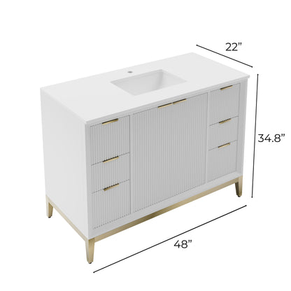 Fresca Wellington 48" Freestanding Bathroom Vanity Set in White