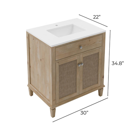 Fresca Cora 30" Freestanding Bathroom Cabinet in Sunlit Fir