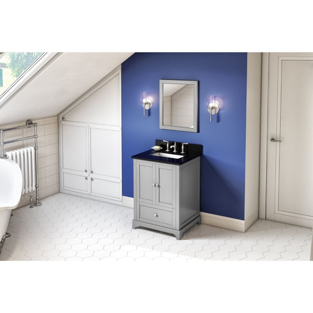 With its simple, clean lines and tapered feet, Addington is the full embodiment of Shaker style. The Addington vanity features full-sized bottom drawers with soft-close slides and expansive cabinets.