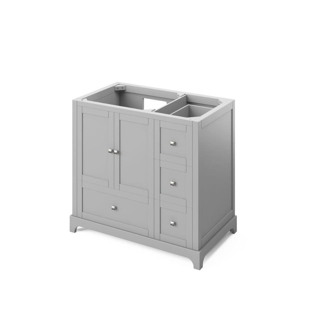 Durable & sealed MDF Construction with full-extension soft-close slides and hinges Three additional offset drawers for more storage