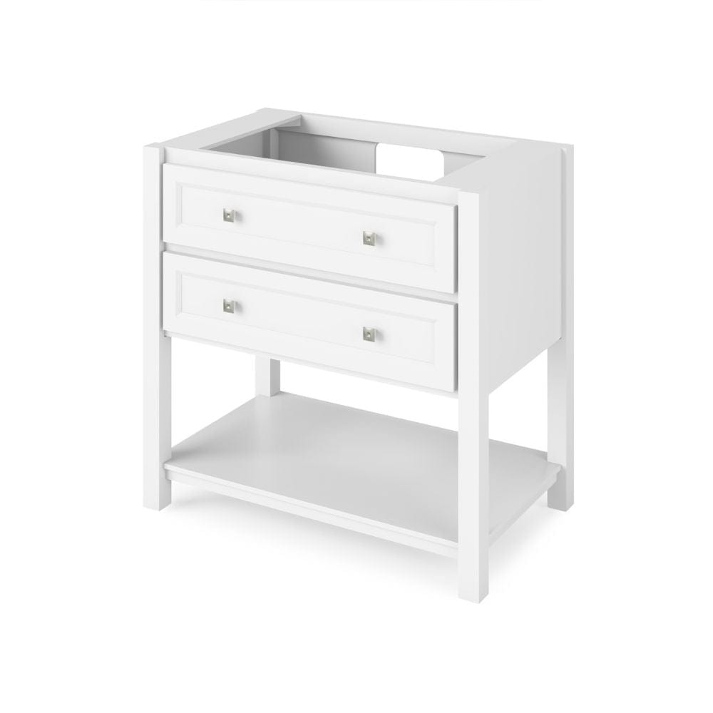 Adler Transitional 36" White Vanity, Boulder Cultured Marble Top | VKITADL36WHBOR