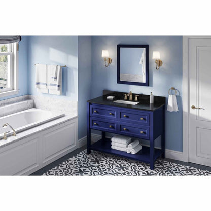 Adler Transitional 48" Hale Blue Vanity, Black Granite Top | VKITADL48BLBGR