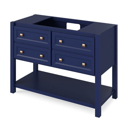 Adler Transitional 48" Hale Blue Vanity, Black Granite Top | VKITADL48BLBGR