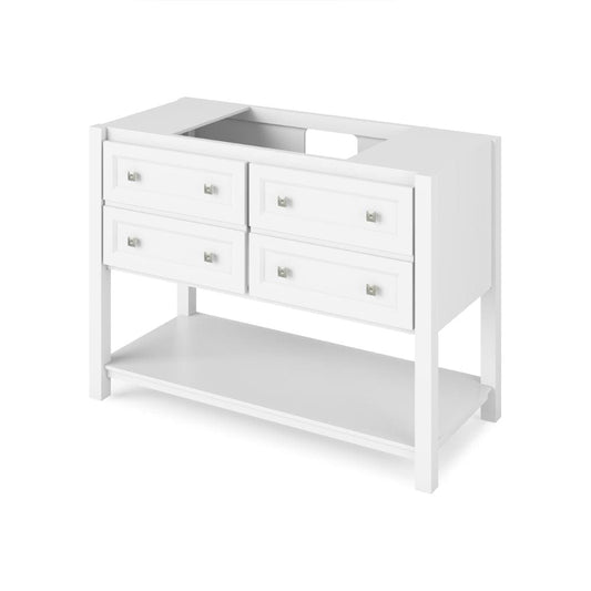 Expansive cabinet with soft-close hinges and open bottom shelf for optimal storage
