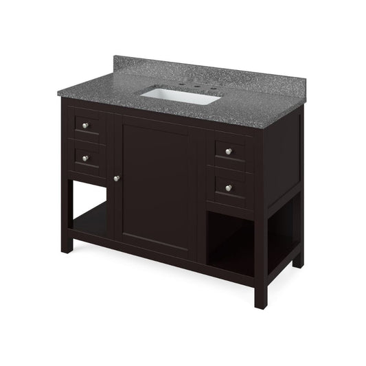 Jeffrey Alexander Vanities Astoria Transitional 48" Espresso Vanity, Boulder Cultured Marble Top | VKITAST48ESBOR