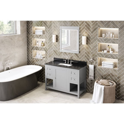 This hardwood Astoria vanity collection features clean lines and a stepped door profile for a modern look.