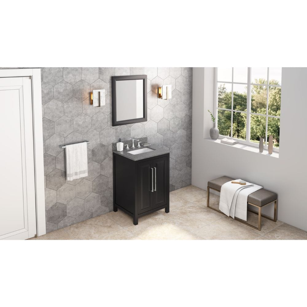 Sleek lines and raised panels come together to create a unique design for the sophisticated Cade vanity. 