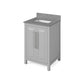 Cade Transitional 24" Grey Bathroom Vanity, Steel Grey Cultured Marble Top | VKITCAD24GRSGR