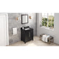 Cade Transitional 30" Black Bathroom Vanity, Black Granite Top | VKITCAD30BKBGR