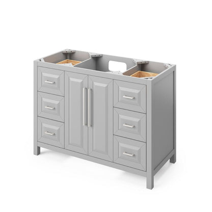 Storage provided by six dovetail drawers, dovetail rollout drawer, and adjustable shelf Square pulls included