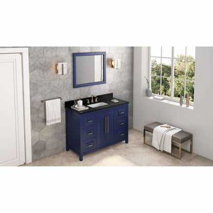 Sleek lines and raised panels come together to create a unique design for the sophisticated Cade vanity.