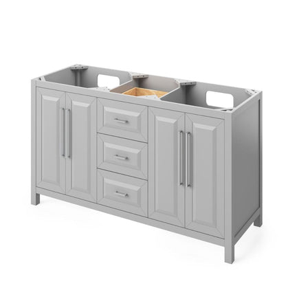 Maximum storage provided by three center drawers, dovetail rollout drawers, and adjustable shelves Square pulls included