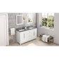 Sleek lines and raised panels come together to create a unique design for the sophisticated Cade vanity. 