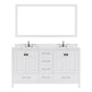 Virtu USA Caroline Avenue 60" Double Bath Vanity in White with Calacatta Quartz Top and Round Sinks with Matching Mirror | GD-50060-CCRO-WH