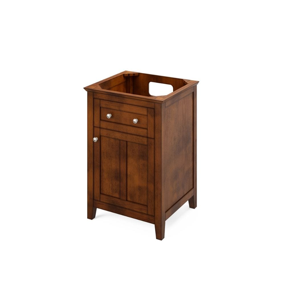 Maximum storage with hardwood custom tipout tray, dovetail rollout drawer, and adjustable shelf Round knobs included