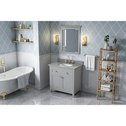 Jeffrey Alexander Vanities Chatham Traditional 36" Grey Single Sink Vanity, Steel Grey Cultured Marble Top | VKITCHA36GRSGR