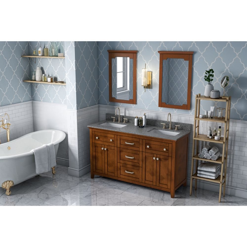 The Chatham vanity embraces the classic Shaker style with refined elegance and is available in a diverse selection of colors to fit a variety design styles. 