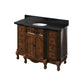 Jeffrey Alexander 48" Nutmeg Clairemont Vanity, Clairemont-only Black Granite Vanity Top, undermount oval bowl | VKITCLA48NUBGO