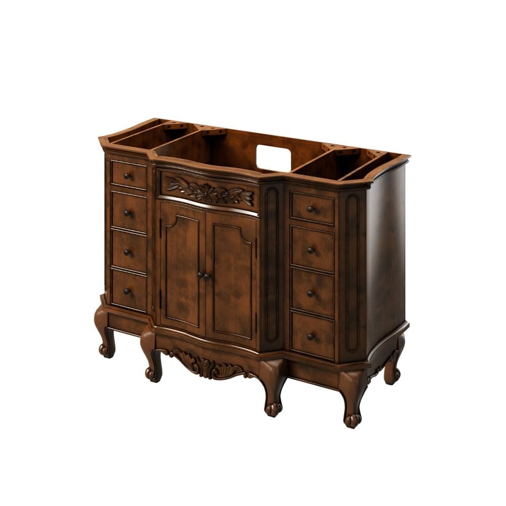 Large cabinet for storage with soft-close hinges on the door Elements Lindos knobs in Brushed Oil Rubbed Bronze
