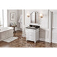 Compton Traditional White 30" Oval Sink Vanity with Black Granite Top | VKITCOM30WHBGO