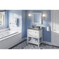 ler Transitional 30" White Vanity, Steel Grey Cultured Marble Top | VKITADL30WHSGR